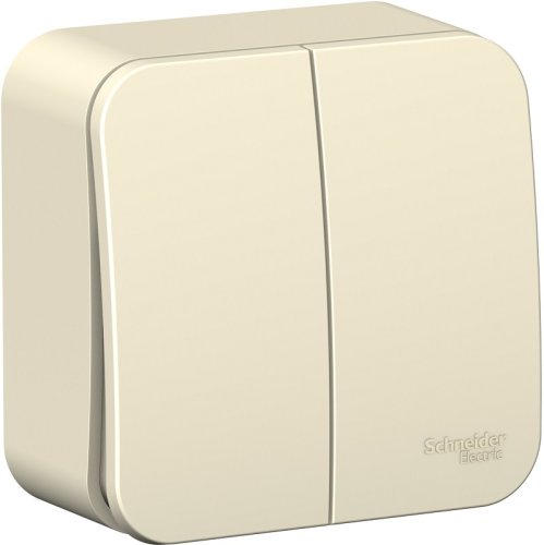 Выключатель накладной Systeme Electric Blanca 2-кл. молочный фото Выключатель накладной Systeme Electric Blanca 2-кл. молочный картинка